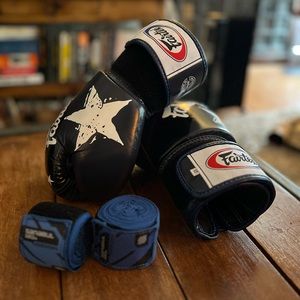 Fairtex 12oz Boxing Gloves with Gym Bag and Hand Wraps